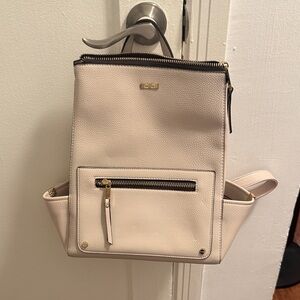 Aldo Cream Backpack with Gold Accents